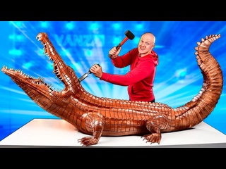 we made a giant chocolate crocodile weighing 160 kilograms - [vanzai]